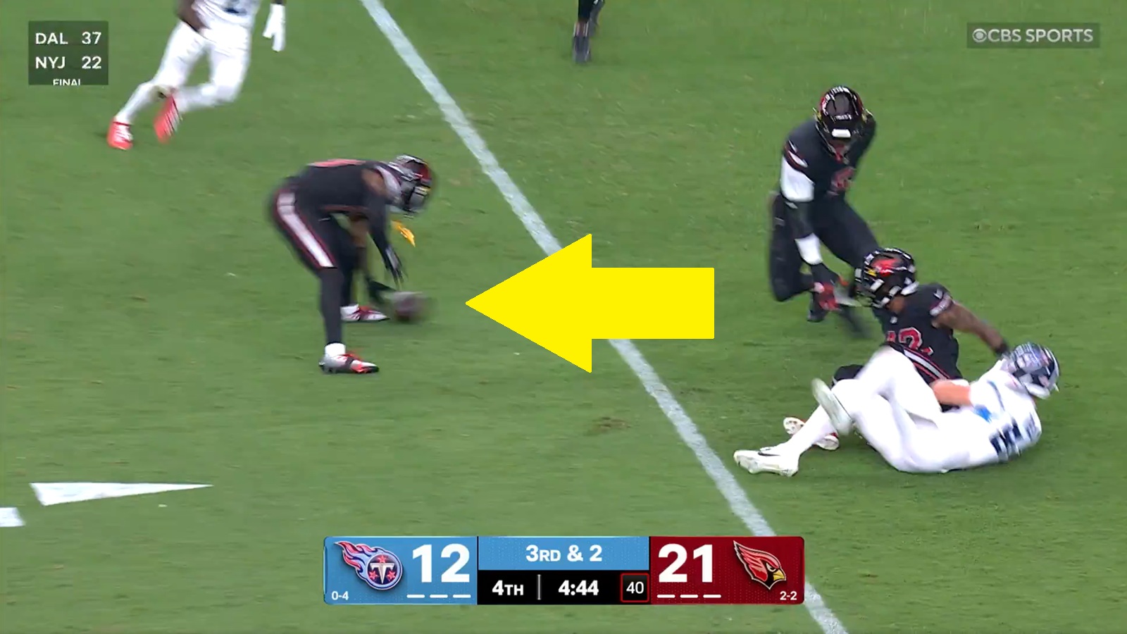 Arizona Cardinals botched fumble recovery