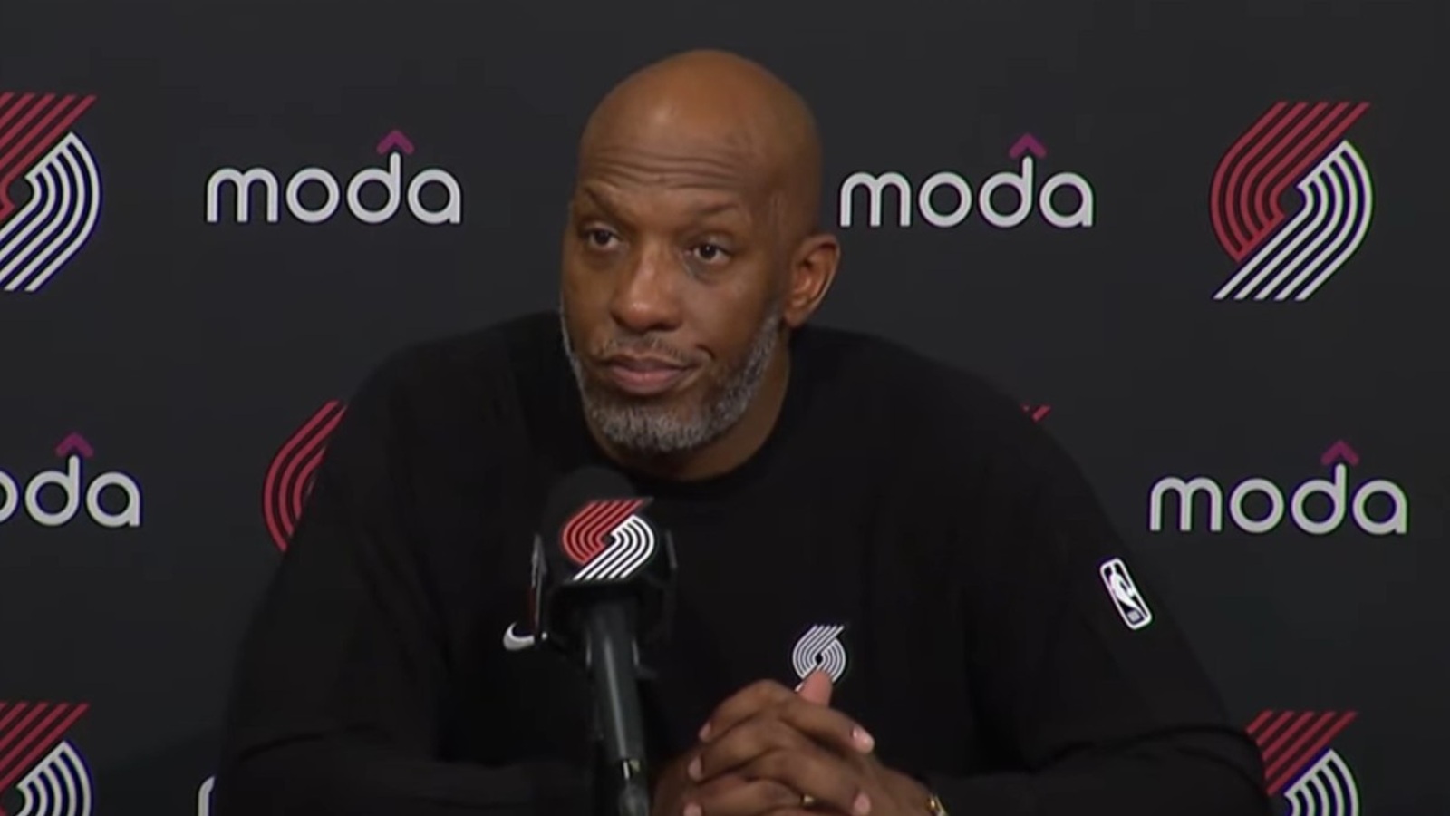 Chauncey Billups at a press conference