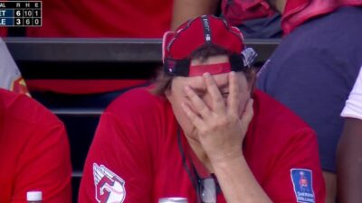 A Guardians fan with a face palm