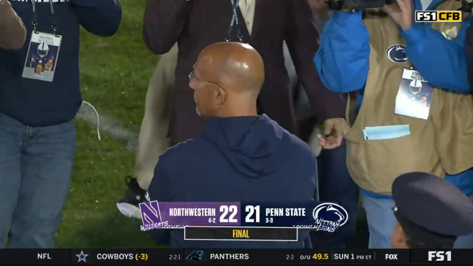 James Franklin staring after a loss