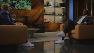 Michael Jordan giving an interview