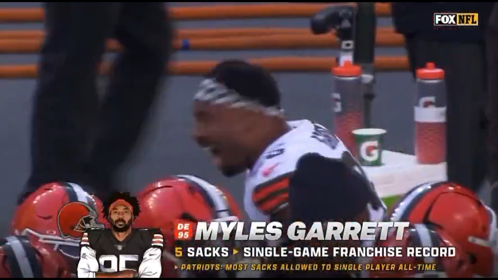 Myles Garrett yelling in anger