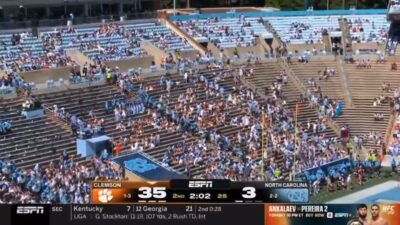 North Carolina fans leaving early
