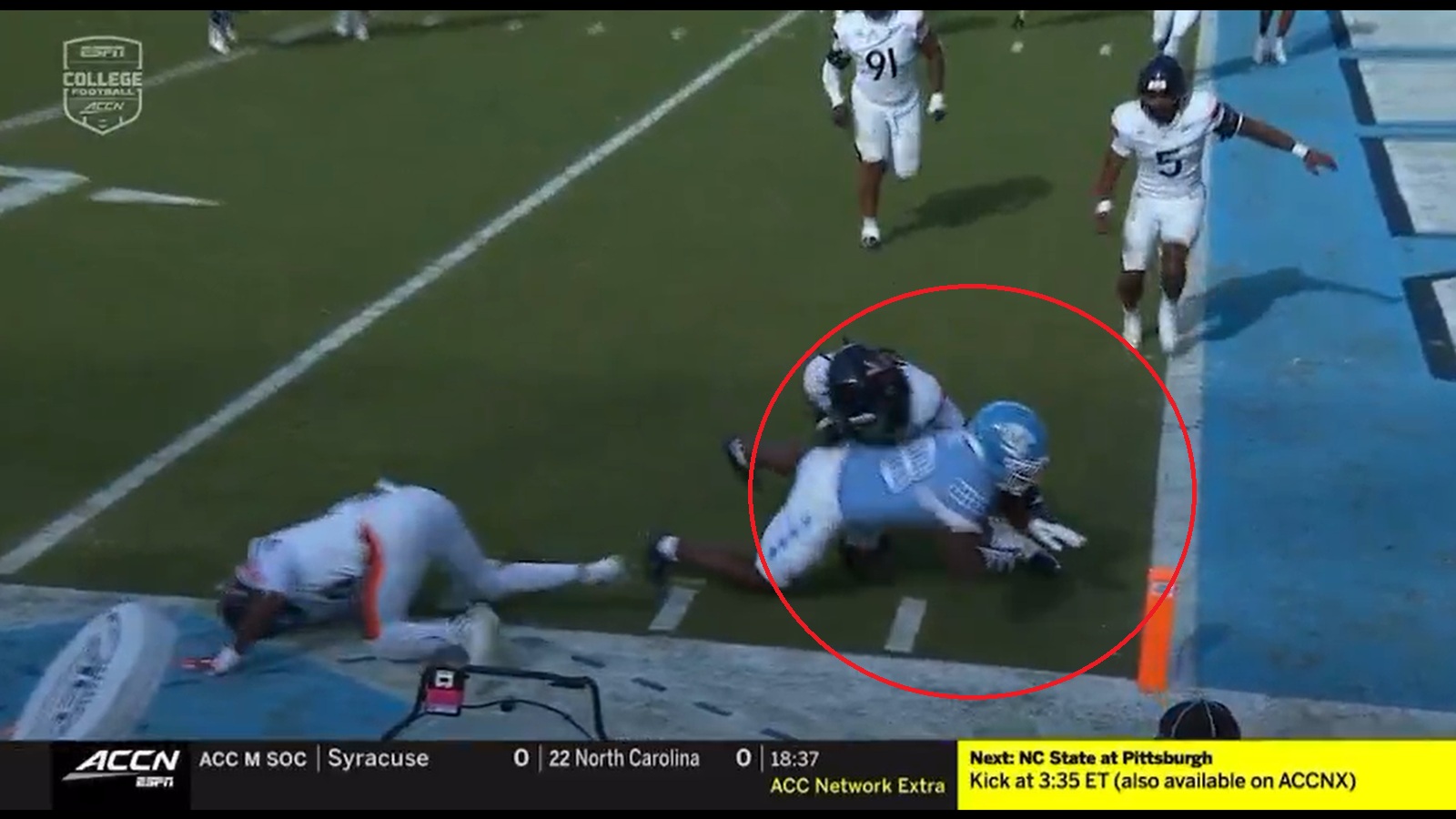 North Carolina failed two-point conversion