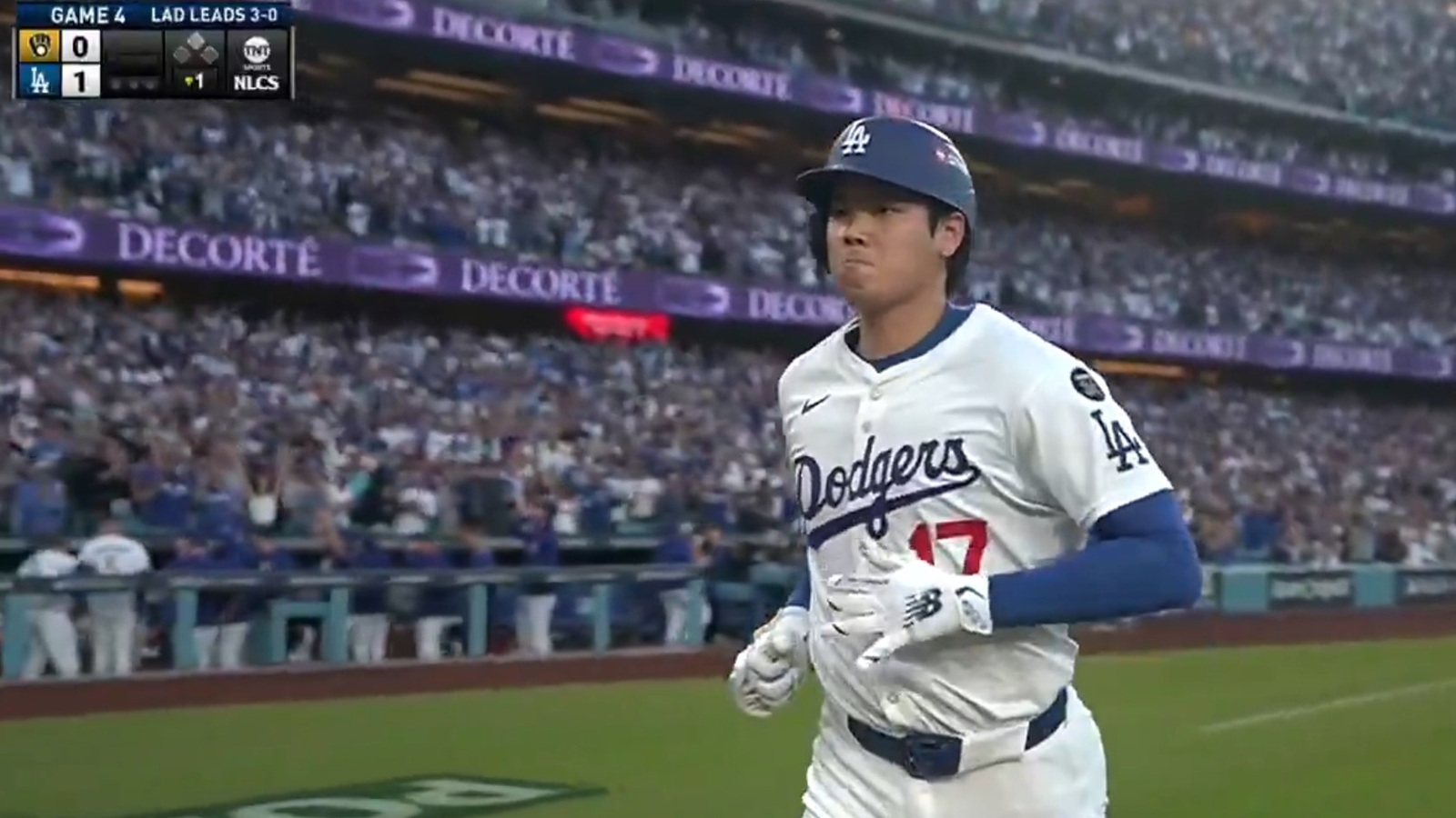 Shohei Ohtani rounding the bases