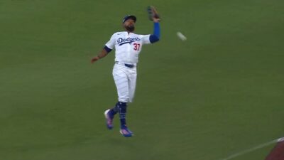 Teoscar Hernandez missing a ball
