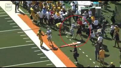 ESPN sideline reporter Tori Petry collision