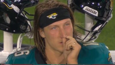 Trevor Lawrence picking his nose