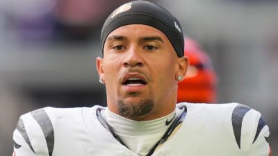 Chase Brown looks on