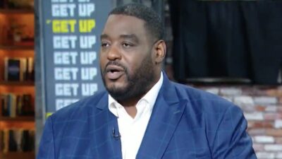 Damien Woody on the ESPN set