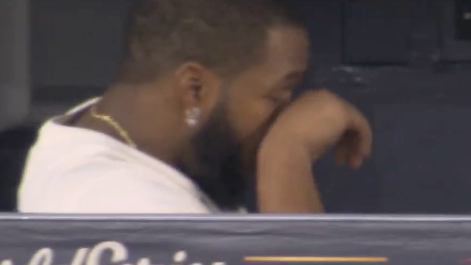 Vladimir Guerrero Jr crying in the dugout