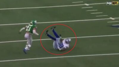 Alijah Clark on the ground