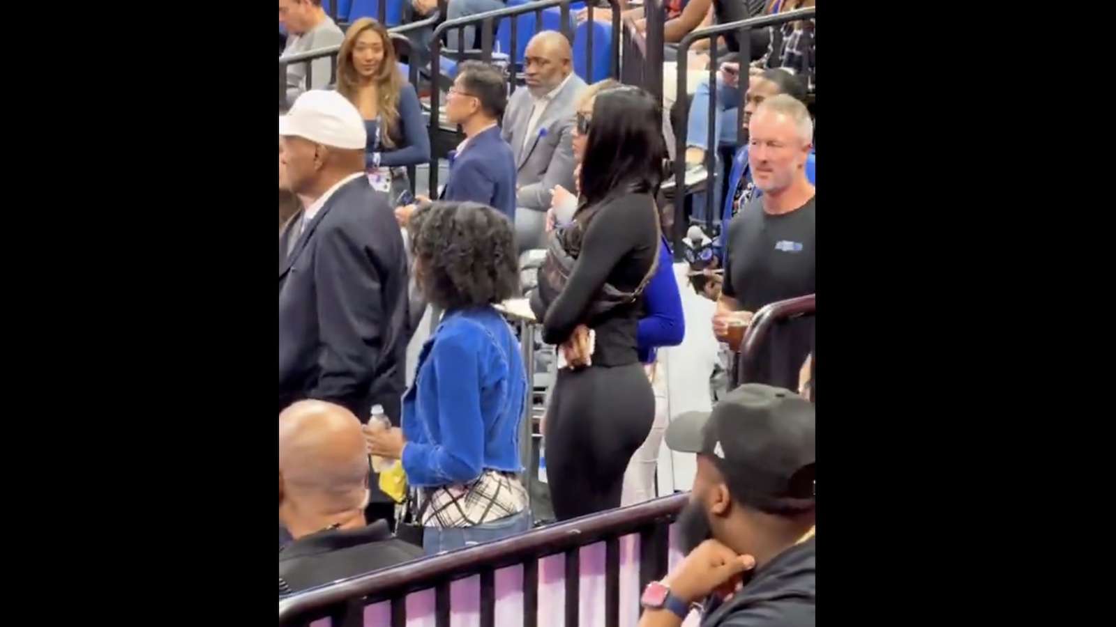 Angel Reese watching a Magic game to support her boyfriend Wendell Carter Jr.