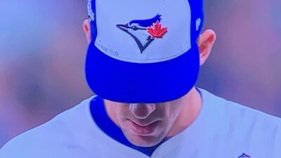 Chris Bassitt has writing on his hat