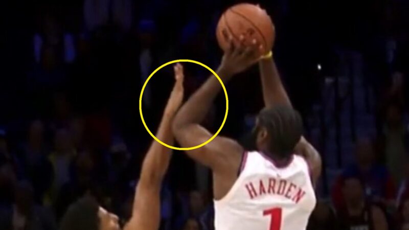 James Harden attempting a three-pointer