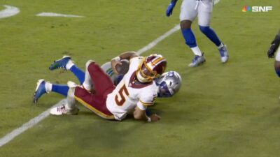 Jayden Daniels injures his left arm during the Commanders' Week 9 game against the Seahawks