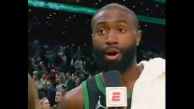 Jaylen Brown giving an interview