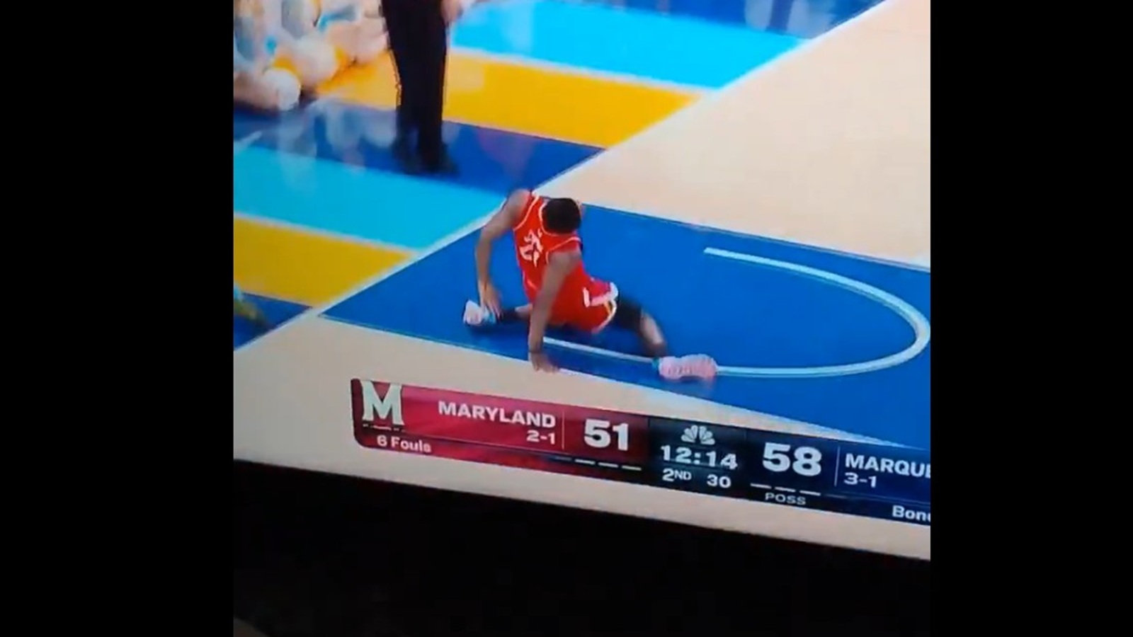 Pharrel Payne on the ground injured