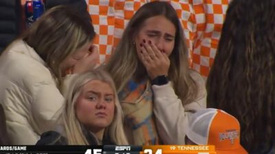 A Tennessee fan cries