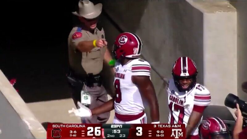 Texas policeman and South Carolina players