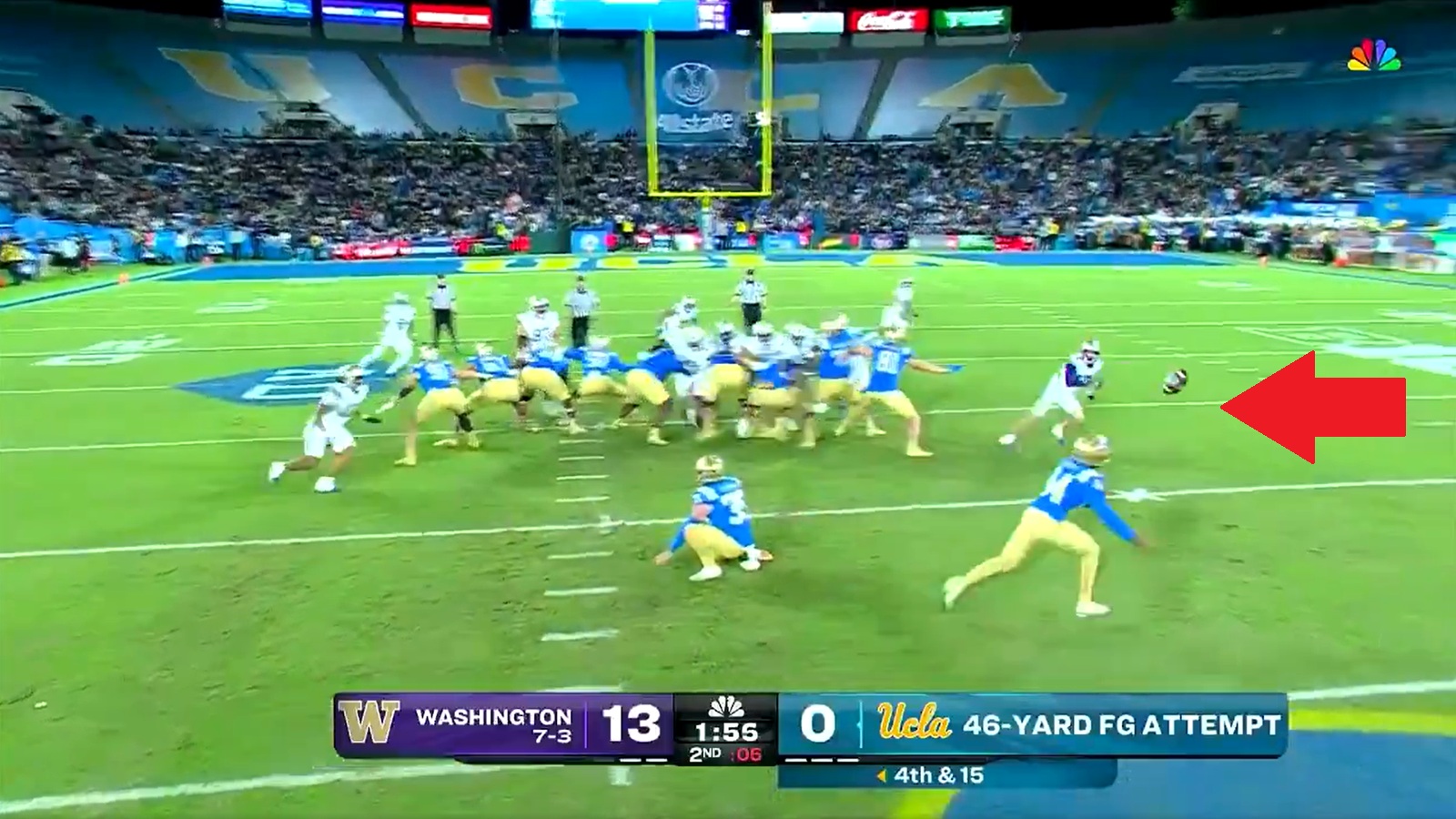 UCLA botched fake field goal