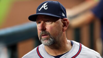 Walt Weiss in a Braves hat