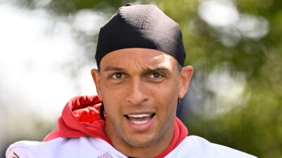 Mack Hollins in Patriots gear