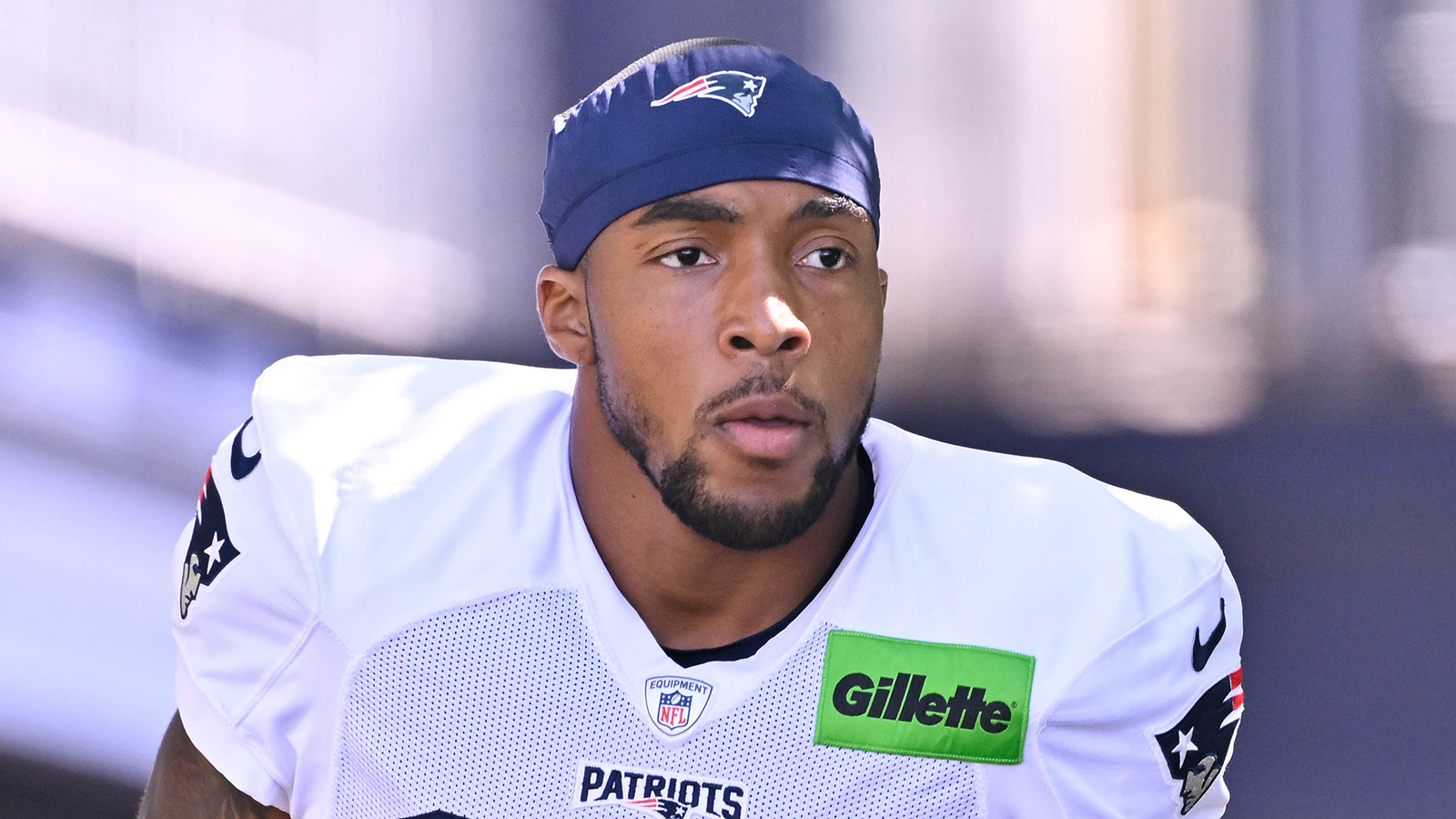 TreVeyon Henderson in Patriots gear