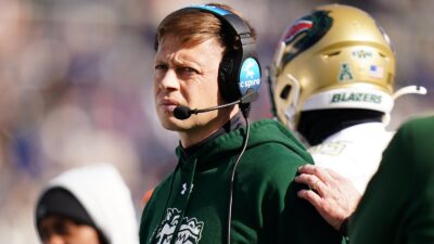 Alex Mortensen in a headset