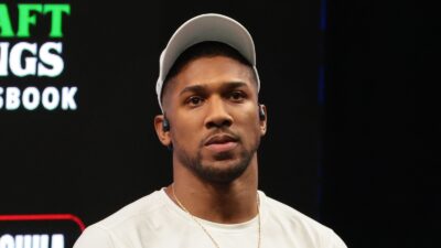 Anthony Joshua looking on