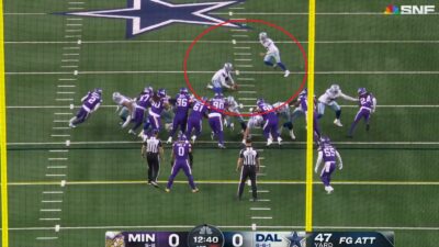 Brandon Aubrey runs a fake FG