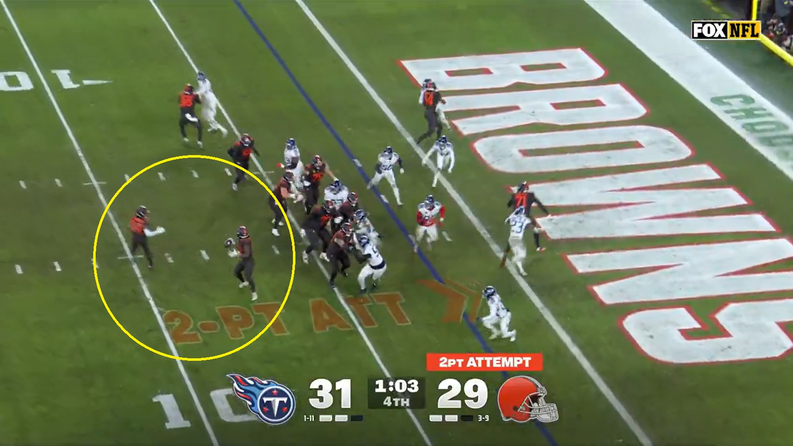 Cleveland Browns' two-point conversion attempt