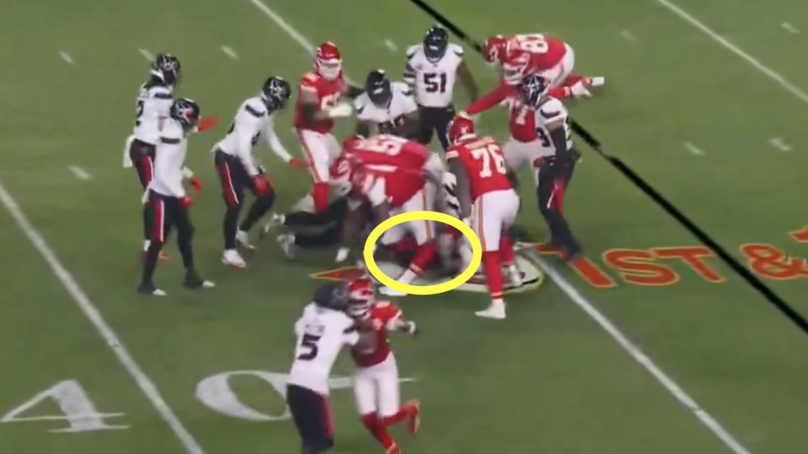 Chiefs left tackle Wanya Morris suffering a knee injury