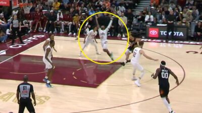 Darius Garland flopping on the court