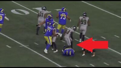 Derick Hall stepping on an opponent