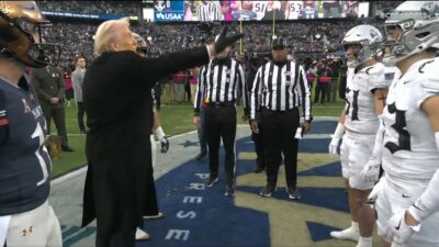 Donald Trump Army-Navy coin toss