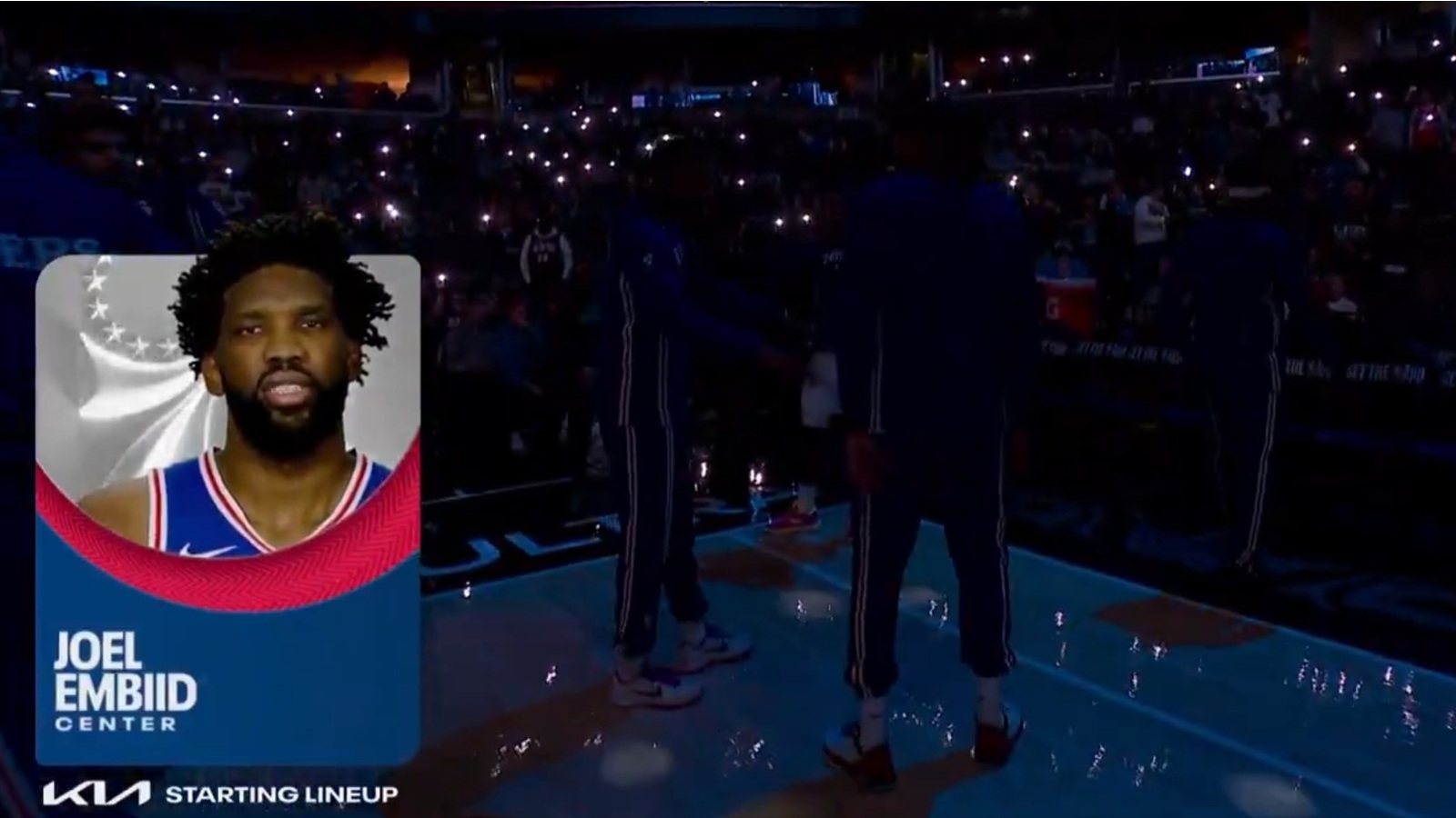 Joel Embiid giving an intro for NBC