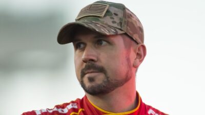 Michael Annett wearing a hat