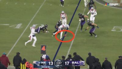 Patriots running a fake punt against Ravens