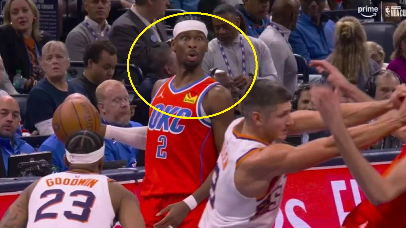 Shai Gilgeous-Alexander making a face