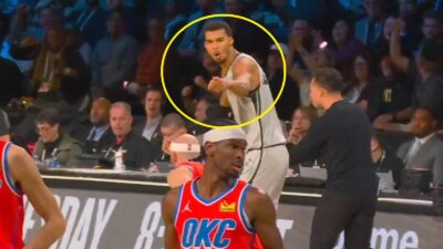 Victor Wembanyama taunting Alex Caruso