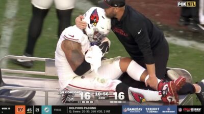 Cardinals rookie Walter Nolen III being carted off the field with a knee injury