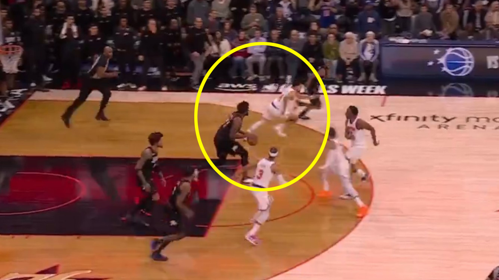 Joel Embiid dribbling