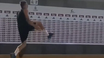 Luka Doncic goes up for a dunk