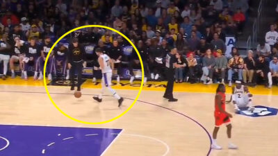 Luka Doncic going after the ball