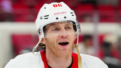Patrick Kane in Red Wings uniform