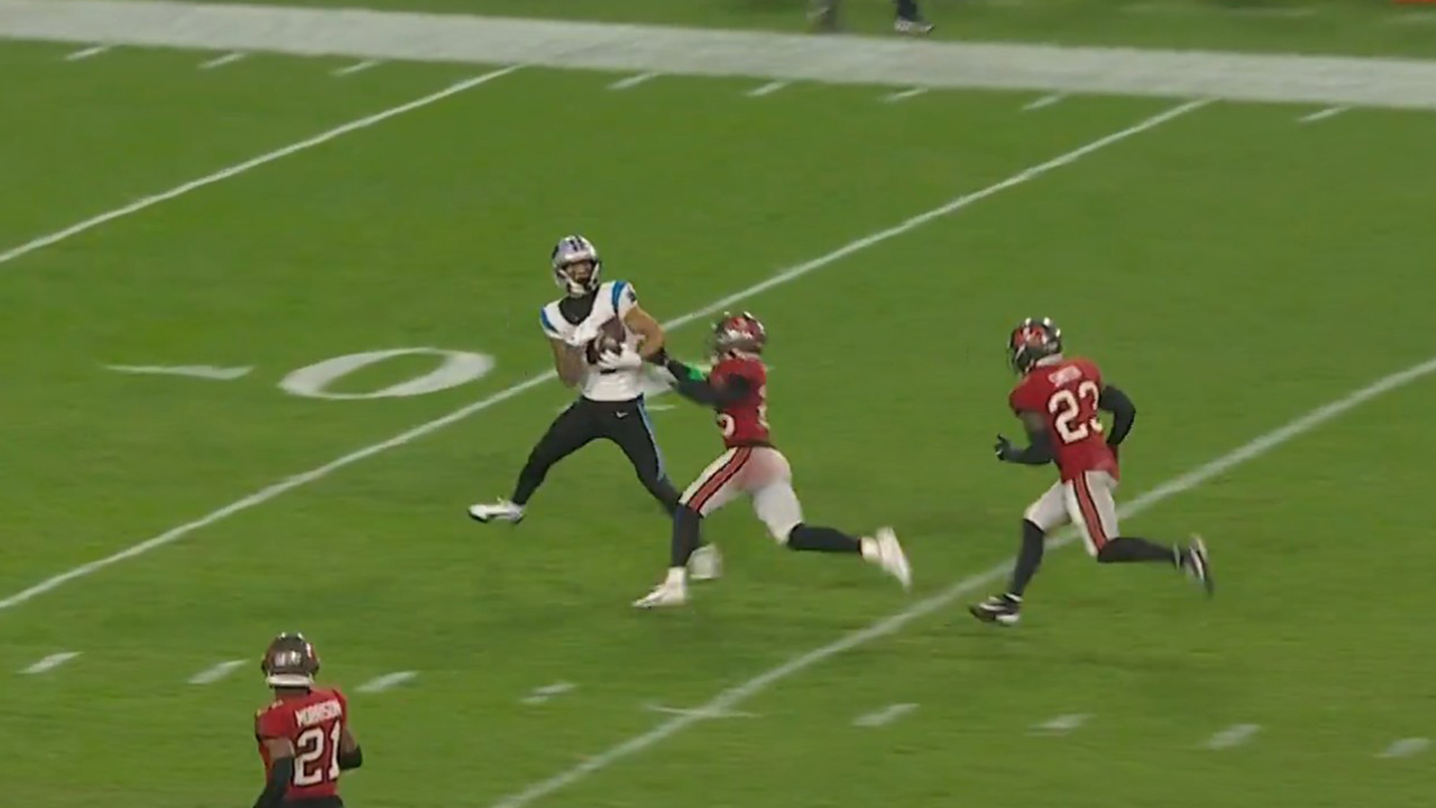 Panthers wide receiver Tetairoa McMillan makes a catch