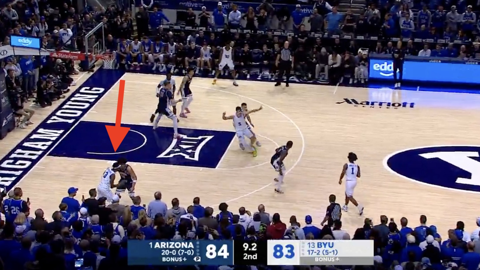 BYU star AJ Dybantsa asking for the ball during game against Arizona