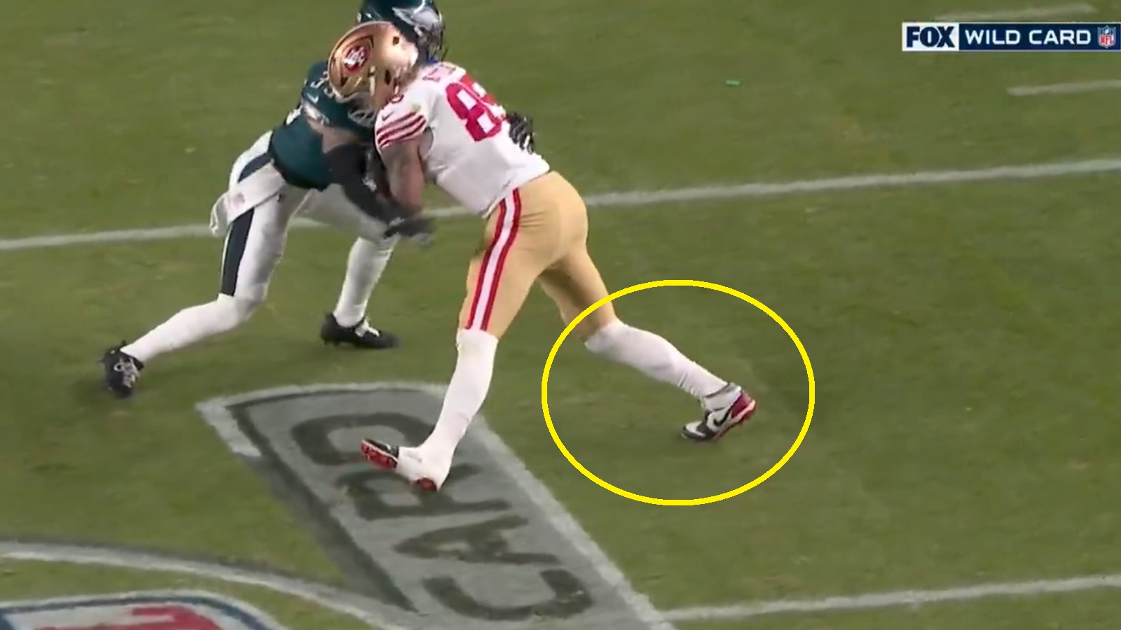 George Kittle gets carted off after brutal non-contact injury vs. Eagles