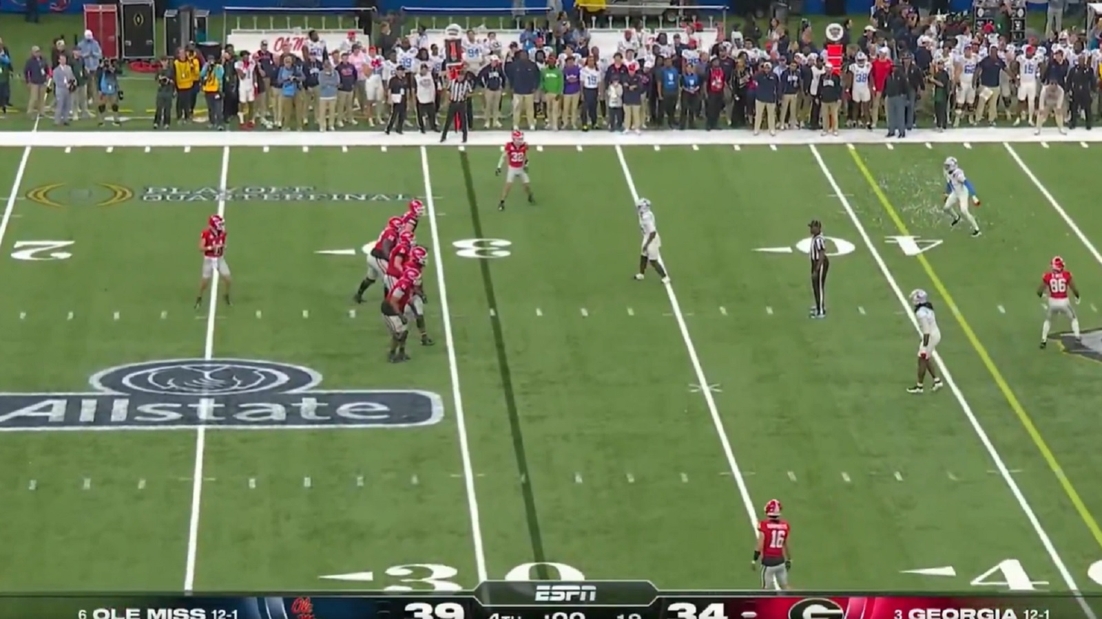 The final play between Georgia and Ole Miss